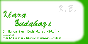 klara budahazi business card